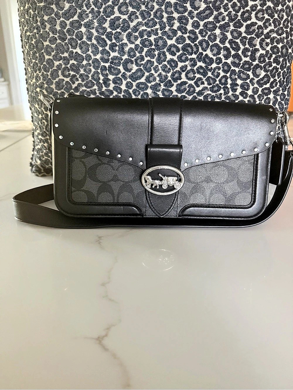 Coach Beat Shoulder Bag in Signature Canvas with Horse and Carriage Print C2418